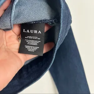Laura Embellished Jewel Denim Top‎ Blue Snap Front Jacket Sz 4 thumbnail 4