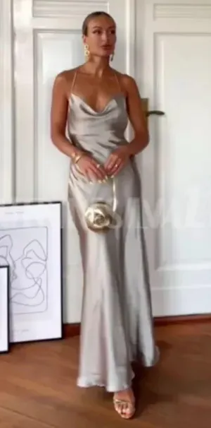 Cava Satin Camisole Dress Strap Open Back thumbnail 2
