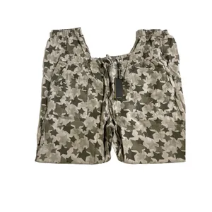 Monrow · Star Camo Joggers · Size Large · 100% Cotton Elastic Waist · Green Tea thumbnail 3
