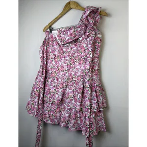 Hello Molly ruffled out pink mini dress XL women 10 victorian romantic sexy NWT thumbnail 10