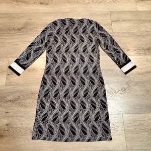 Michael Kors Shift Dress‎ Abstract Print 3/4 Sleeve Career Size Xsmall XS Black thumbnail 2