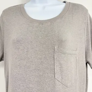Outerknown Neptune Tee Shirt Maxi Dress Women Gray L Gray Hemp Tencel Side Slit thumbnail 4