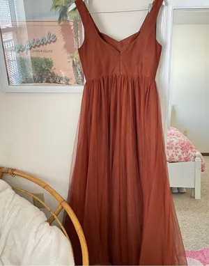 Revelry Madeline Rust Tulle Maxi Dress Orange Size 10 thumbnail 10
