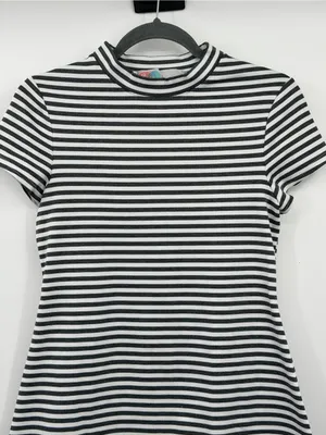 Free People Beach On‎ The Line Ponte Dress Small Gray White Stripe Mini thumbnail 4