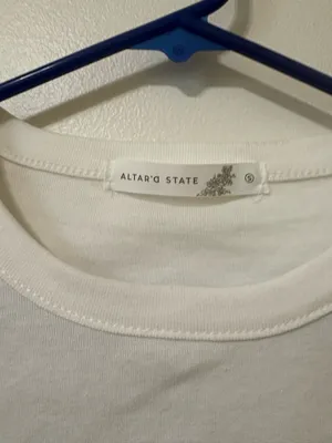 White Altar'd State Graphic Cropped Top thumbnail 2