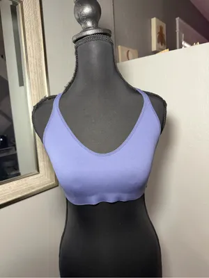 Offline x Aerie Real Me Lightweight Seamless Periwinkle Yes Sports Bra Large thumbnail 3