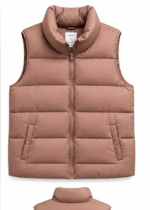 Old Navy Blush Puffer Vest XL Quilted Zip Front Vest thumbnail 1