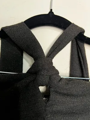 En‎ Elly Anthropologie NWT Black Halter Ruched Crop Top thumbnail 3