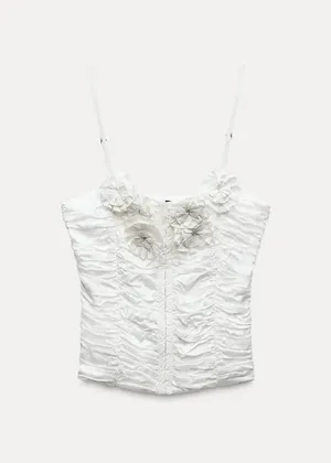 Zara Floral Corset Top thumbnail 1