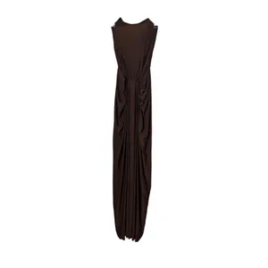 Deme by Gabriella Brown Corset Draped Strapless Maxi Dress Size S thumbnail 4