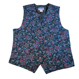 VTG Pendleton womens blue floral print button up vest. Size 6. grandmacore thumbnail 1