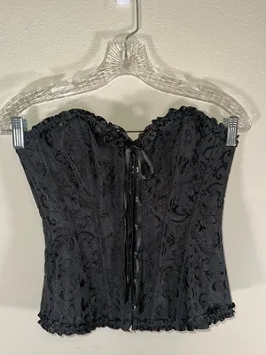 Black Lace Corset Bustier Top Size M thumbnail 3
