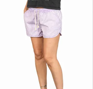 No Boundaries Lilac Acid Wash Drawstring Shorts Size M Cotton Blend thumbnail 2