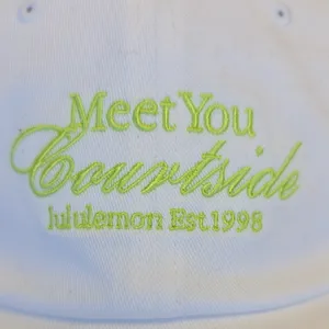 Lululemon Athletica White Cap with Neon Green Embroidery thumbnail 4