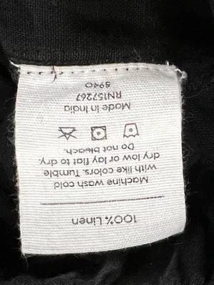 Mate the Label Black 100% Linen Wide Leg Crop Pant Size XS thumbnail 3
