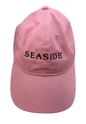 Seaside Blossom Unisex Hat Baseball Cap Women OS Pink Embroidered Logo Hat thumbnail 1