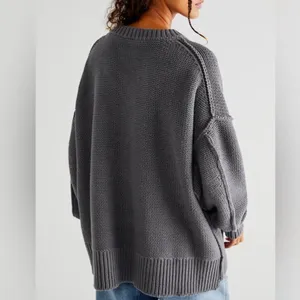 Free People Alli V-neck oversized Sweater Gray- Size XS thumbnail 2
