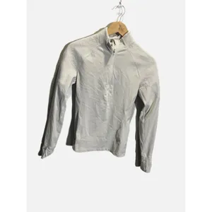 Lululemon‎ Toasty Tech 1/2 Zip Women 2 White Quilted Pullover Running Jacket thumbnail 3