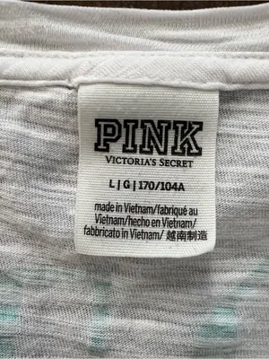 Victoria's Secret PINK White Dog Pocket T Shirt size L thumbnail 2