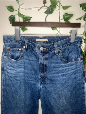 Levi’s Baggy Dad Dark Blue Wash Wide Leg Jeans thumbnail 2