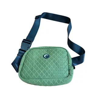 Zyia Forest Diamond Stitch Crossbody Bag Quilted Fanny Pack Waist Bag Adjustable thumbnail 2