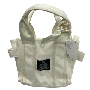 NEW Urban Outfitters BDG Serena White Canvas Zipper Mini Tote Bag Handbag OS thumbnail 1