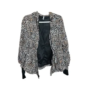 Free People Run Wild Hooded Jacket in‎ Leopard Sz Small thumbnail 8