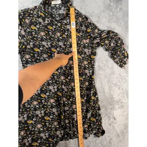 Natural Life Twiggy Mini Boho Floral Button Down Shirt Dress Long Sleeve Medium thumbnail 6