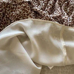 1.State‎ Animal Print Chiffon Smocked Mock Neck Dress in Brown Taupe thumbnail 13