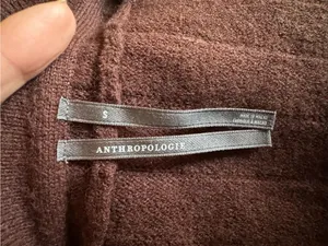 Anthropologie Brown Ribbed Knit A-Line Mini Sweater Dress NWT Small thumbnail 3