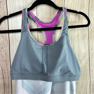 Nike Dri-fit Slim Fit Pink and Gray Chevron Racerback Tank Top thumbnail 9