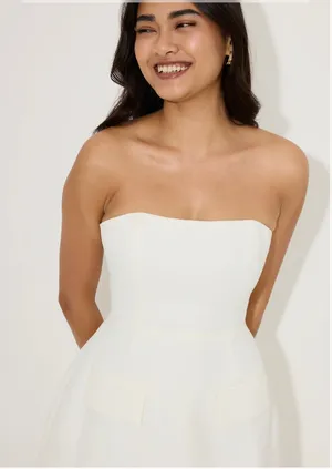 Odd Muse Strapless Dress White Size M thumbnail 3
