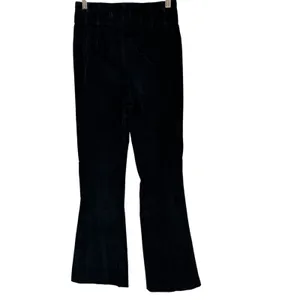 We The Free People Black Corduroy High Rise Flare Pants Raw Hem Size 24 thumbnail 2