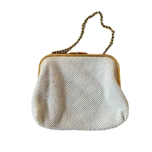Vintage Corde Bead reversible beaded handbag purse‎ black floral White pattern thumbnail 7
