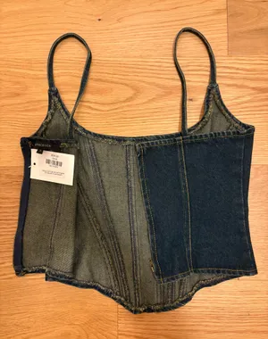 Olivaceous Dark Denim Corset thumbnail 5