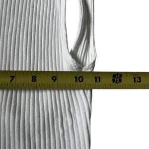 Zara Women's White Ribbed Knit Tie-Back Sleeveless Tank Top Size Medium | 8-12 thumbnail 5