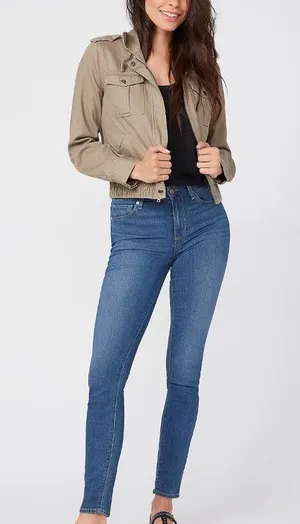 Paige Hoxton Ankle Ultra Skinny Jeans in Dark Wash thumbnail 1