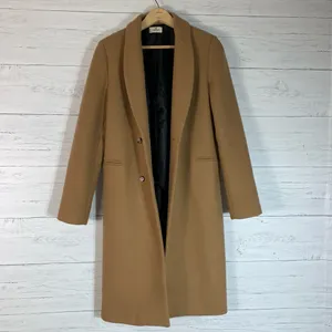 Rebel Queen camel double breasted wool blend pea coat size 42 thumbnail 14