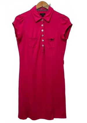 Guess Women's Pink Polo Style Vintage Y2K Casual Dress Button Detail Size L thumbnail 1