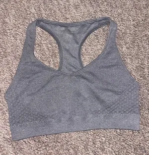 Danskin Gray Seamless Racerback Sports Bra thumbnail 1