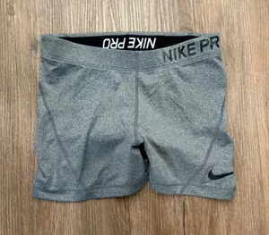 Nike Pro Dri-FIT‎ Womens Gray Heather Compression Athletic Shorts M thumbnail 1