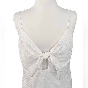 Alice + Olivia White Roe Tie Front Textured Mini Flare Slip Dress Size 12 NEW thumbnail 5