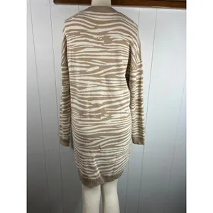 Wayf Intarsia Zebra Print Sweater Dress In Beige Zebra Size M. NWOT thumbnail 4