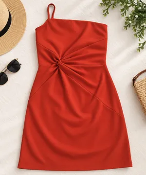 Lulus One Shoulder Red Bodycon Dress Size Small thumbnail 1