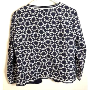 Madison Hill NY Embroidered Cotton Open Front Blazer Jacket Shacket Navy Size 6 thumbnail 8