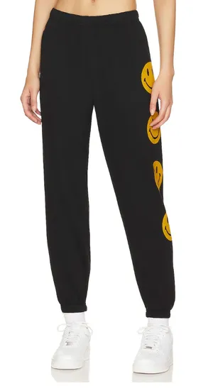 Aviator Nation Smiley 2 Sweatpant Pull On Pants Jogger Womens XL thumbnail 1