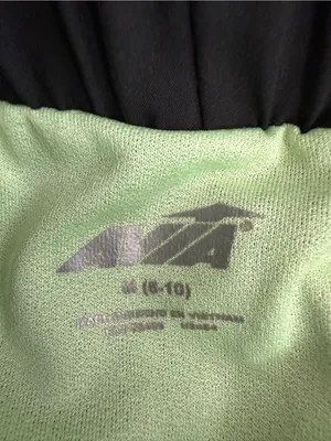 Avia Women’s M 8-10 Black Neon Green Colorblock Running Athletic Shorts thumbnail 4