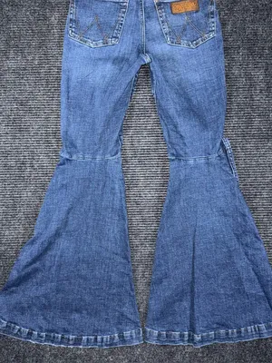 Wrangler Retro High Rise Trumpet Super Flare Bell Bottom Jeans Sz 26x31 Western thumbnail 6