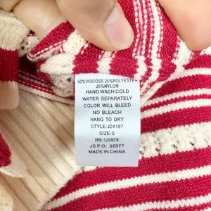 Entro Bow Sweater Top Size Small NWT Stripe Pointelle Knit Whimsical Feminine thumbnail 9
