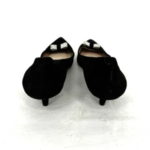 Coach Monroe Black Suede Kitten Heels Crystal Bow Pumps Women's Size 9 thumbnail 2